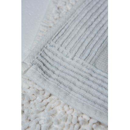 SET 2x Badrumsmatta STONE 60/100 cm vit