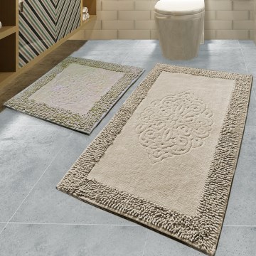 SET 2x Badrumsmatta PIANTE 60/100 cm brun