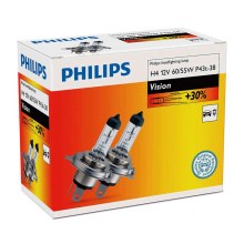 SET 2x Billampor Philips VISION 12342PRC2 H4 P43t-38/60W/55W/12V