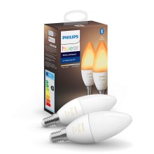 SET 2x Dimbar LED-lampa Philips Hue Vit B39 E14/4W/230V 2200K-6500K