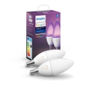 SET 2x Dimbar LED-lampa Philips Hue Vit och Färgad E14/5,3W/230V