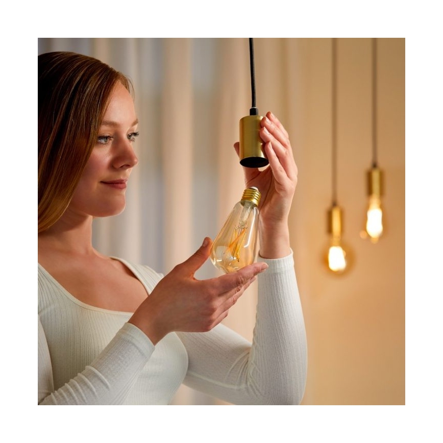 SET 2x LED Dimbara glödlampor VINTAGE FILAMENT ST64 E27/6,7W/230V 2000-5000K Wi-Fi - WiZ