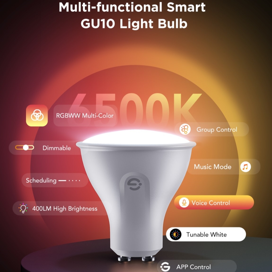 Set med 2 dimbara LED-lampor RGBWW MATTER GU10/4,8W/230V 2700-6500K Wi-Fi - Govee