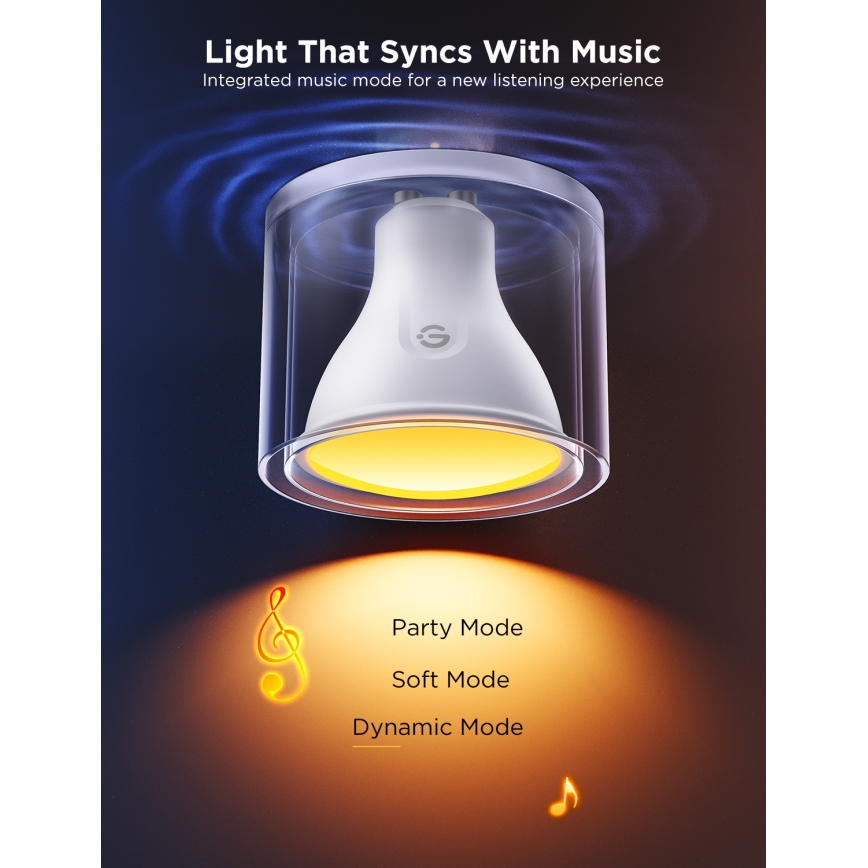 Set med 2 dimbara LED-lampor RGBWW MATTER GU10/4,8W/230V 2700-6500K Wi-Fi - Govee