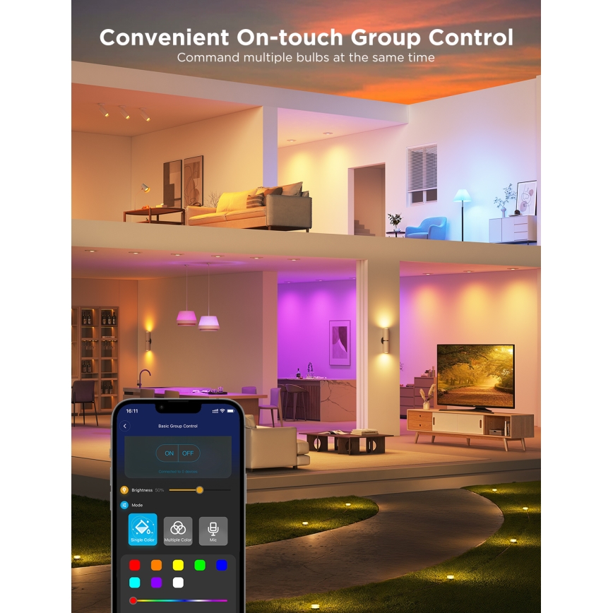 Set med 2 dimbara LED-lampor RGBWW MATTER GU10/4,8W/230V 2700-6500K Wi-Fi - Govee