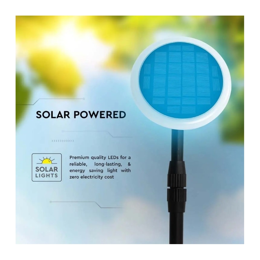 SET OM 2x Justerbar solcellslampa GARDEN LED/3W/5V 42-80 cm 4000K IP65 1000 mAh