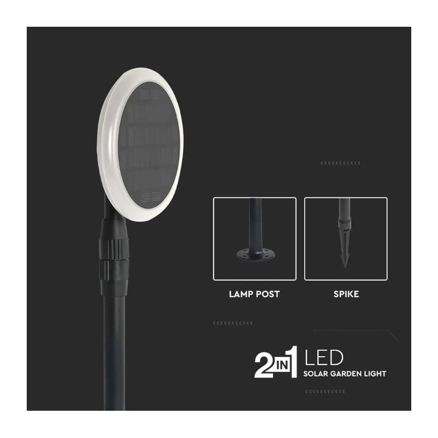 SET OM 2x Justerbar solcellslampa GARDEN LED/3W/5V 42-80 cm 4000K IP65 1000 mAh