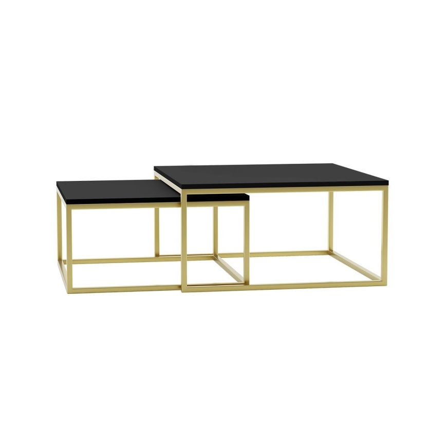 SET 2x Konferensbord DUAL svart/guld