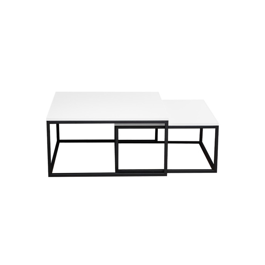 SET 2x Konferensbord DUAL vit/svart