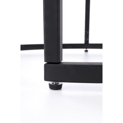 SET 2x Konferensbord OREO Ø 43/53 cm svart/nöt