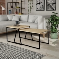 SET 2x Konferensbord PAL beige/svart
