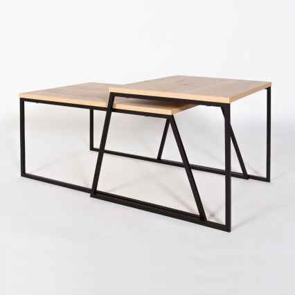 SET 2x Konferensbord PAL beige/svart