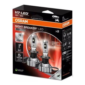 SET 2x LED Bilglödlampa NIGHT BREAKER H7 PX26d/16W/12V 6000K - Osram