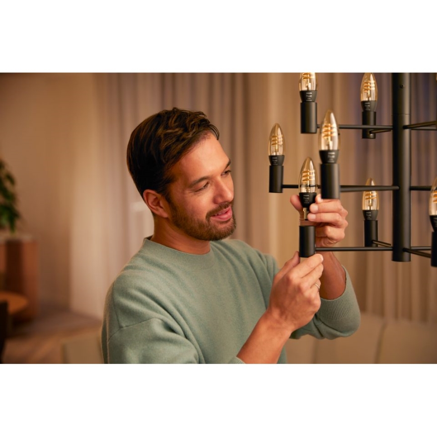 SET 2x LED Dimbar glödlampa Philips Hue WHITE AMBIANCE E14/4,6W/230V