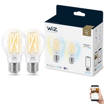 SET 2x LED Dimbara Glödlampor VINTAGE FILAMENT A60 E27/6,7W/230V 2700-6500K CRI 90 Wi-Fi - WiZ