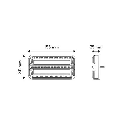 SET 2x LED-lampa för släpvagn 7,5 m kabel LED/12-24V IP65