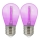 SET 2x LED-lampa PARTY E27/0,3W/36V lila