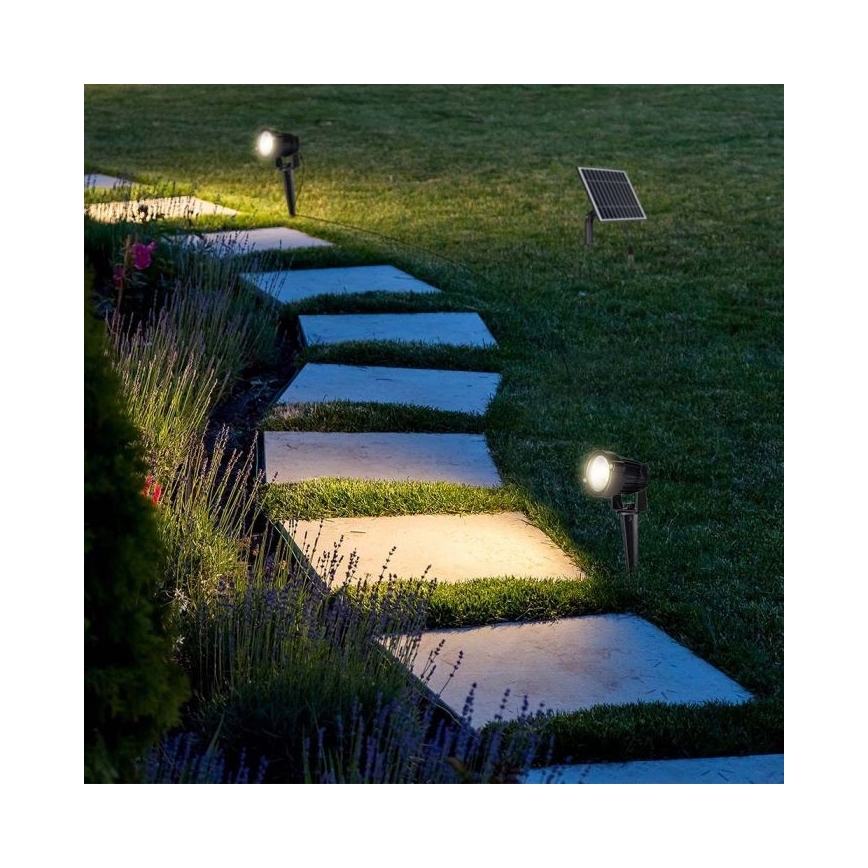 SET 2x LED Utomhus solarlampa 2xLED/1,2W/3,7V IP65 3000K 4000 mAh