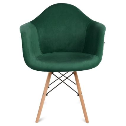 SET 2x Matstol NEREA 80x60,5 cm grön/bok