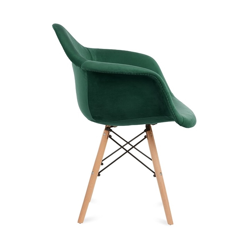 SET 2x Matstol NEREA 80x60,5 cm grön/bok