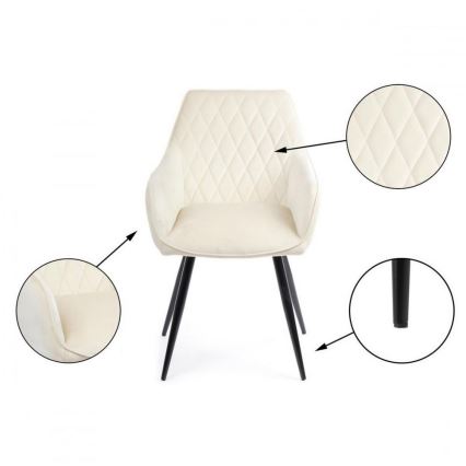 SET 2x Matstol SAMETTI krämfärgad