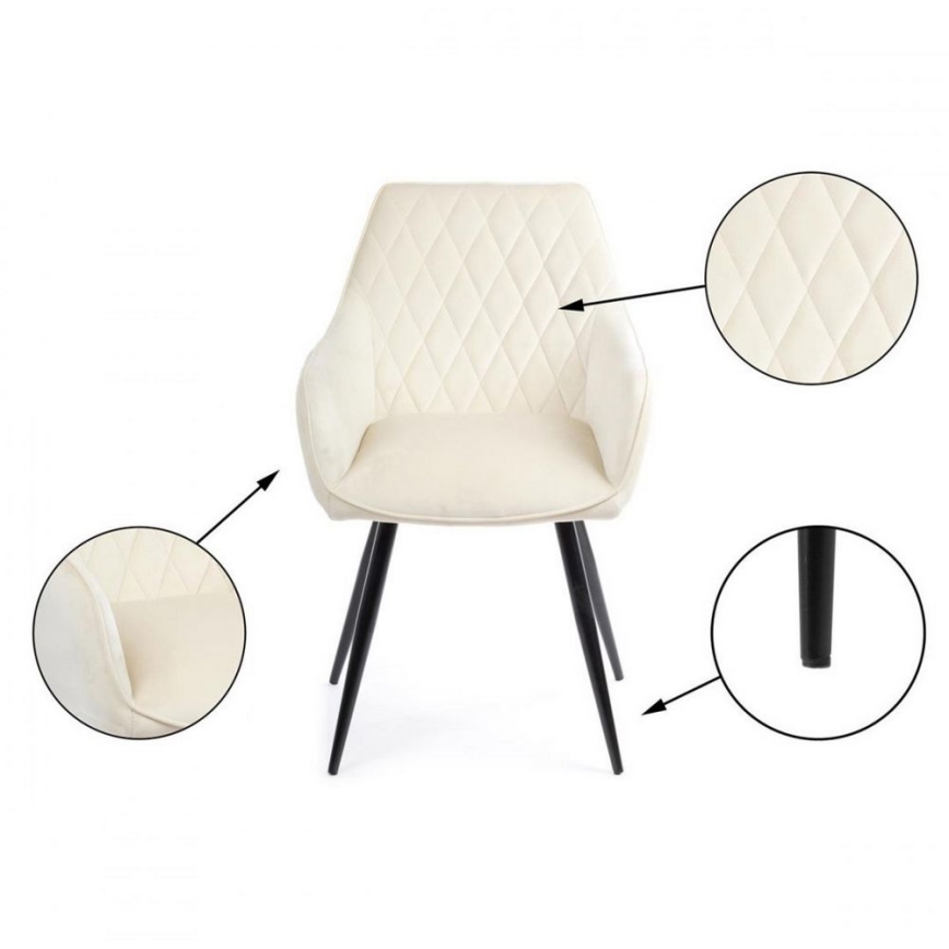 SET 2x Matstol SAMETTI krämfärgad
