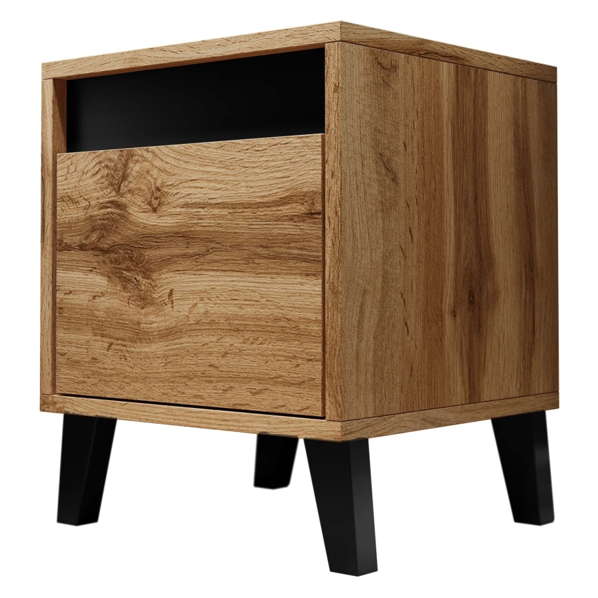 SET 2x Nattduksbord NORD 45x40 cm ek wotan/antracit