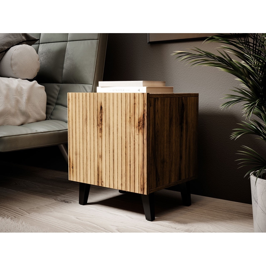 SET 2x Nattduksbord VAMOS 52x45 cm ek wotan