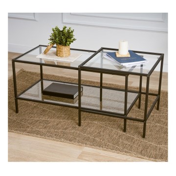 SET 2x Soffbord SEVAY svart