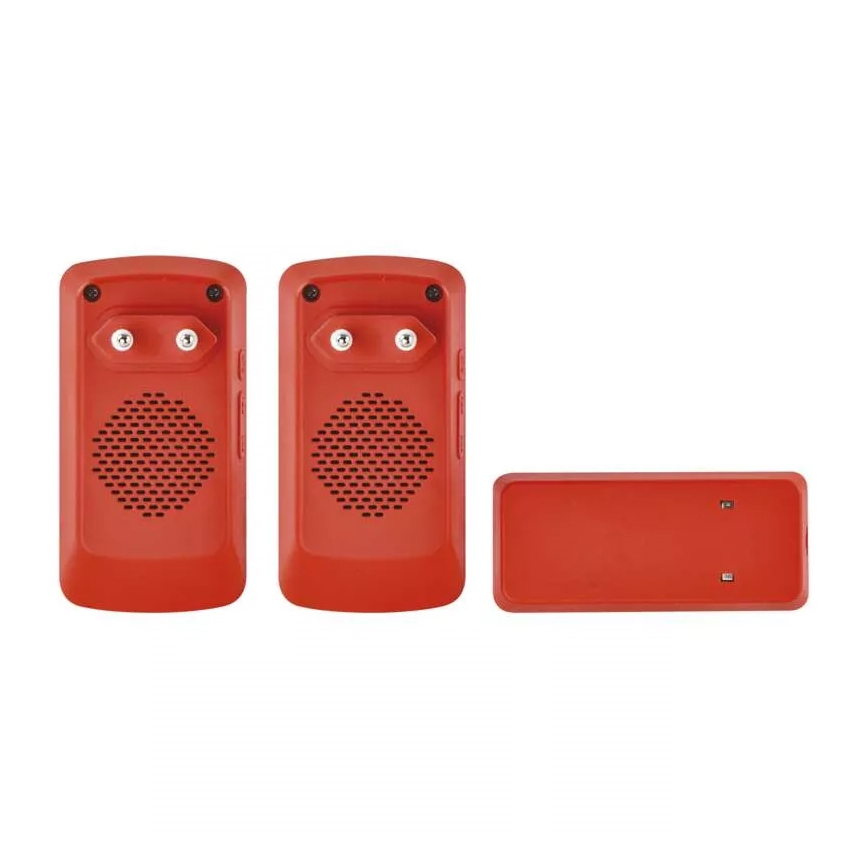 SET 2x Trådlös ringklocka för vägguttag 230V IP44