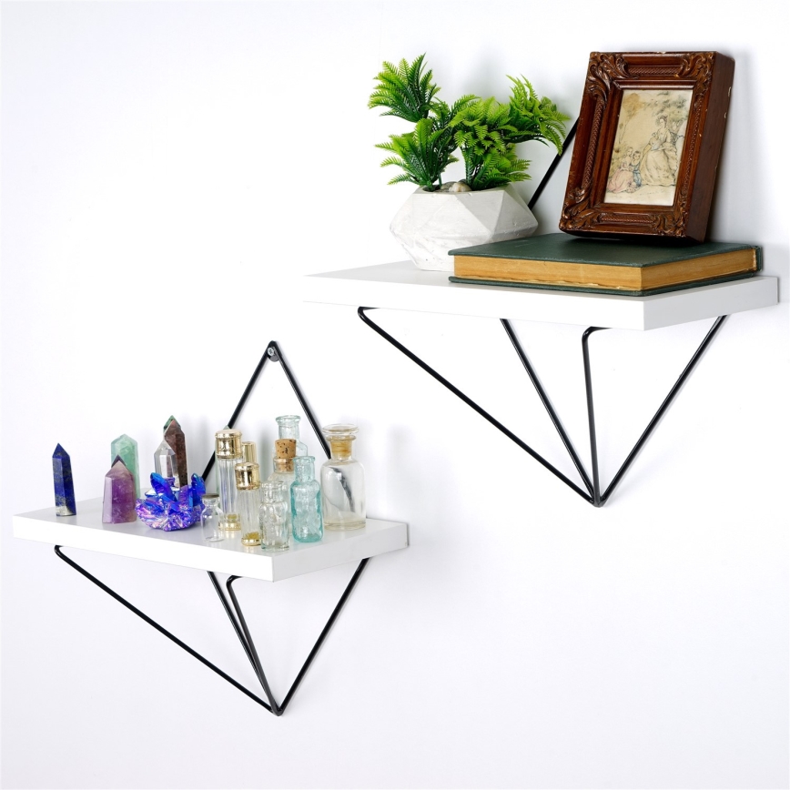 SET 2x Väggmonterad hylla 14x30 cm vit