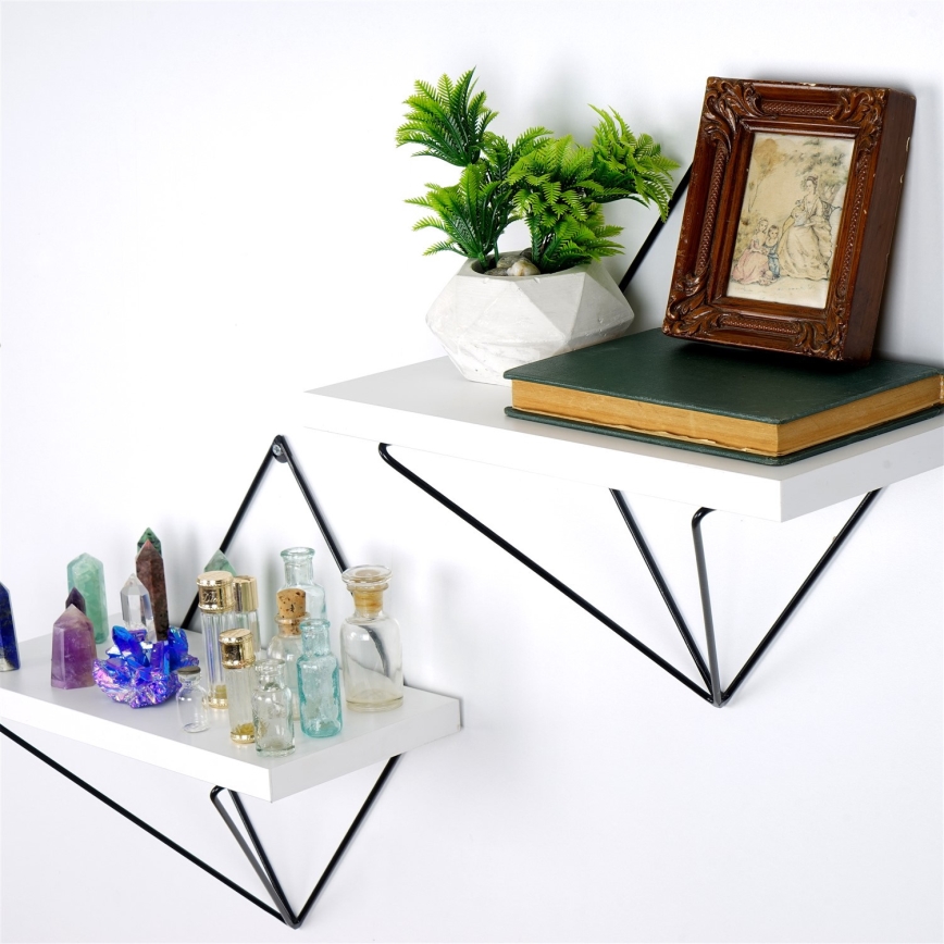 SET 2x Väggmonterad hylla 14x30 cm vit