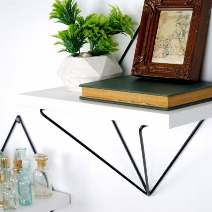 SET 2x Väggmonterad hylla 14x30 cm vit