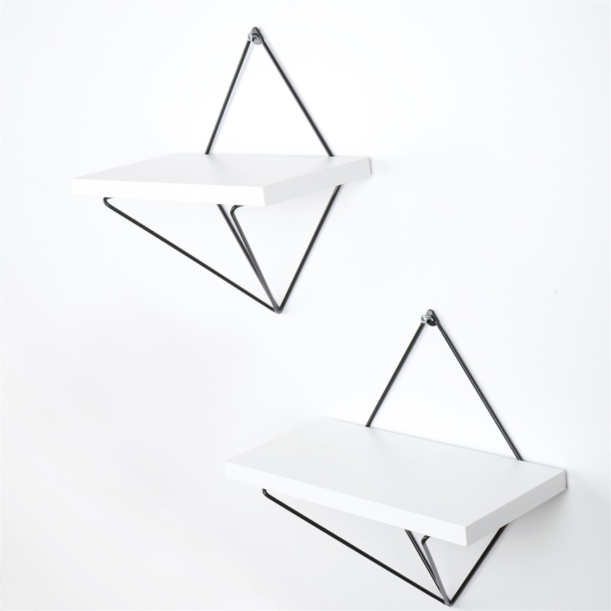 SET 2x Väggmonterad hylla 14x30 cm vit
