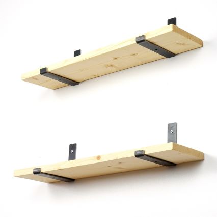 SET 2x Vägghylla 16x60 cm gran