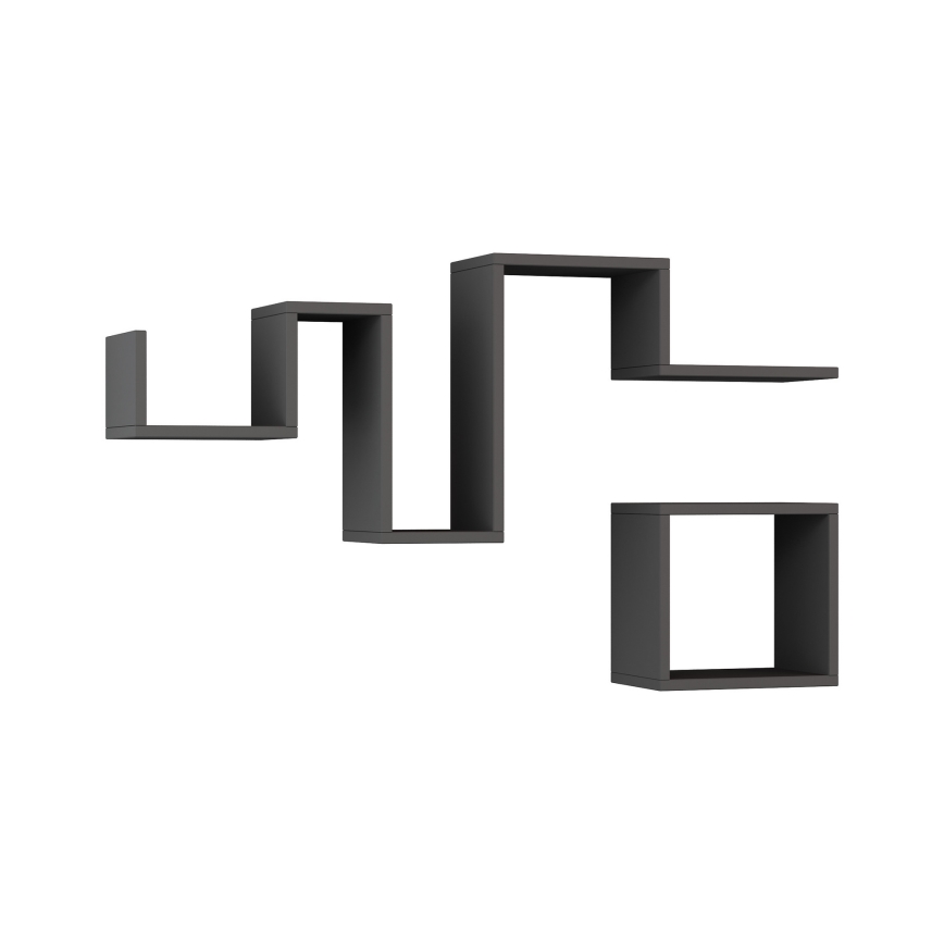 SET 2x Vägghylla FOLLOW antracit