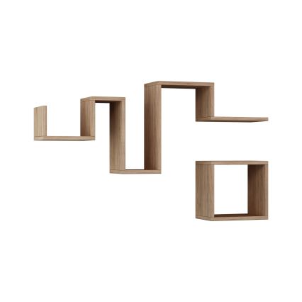 SET 2x Vägghylla FOLLOW brun