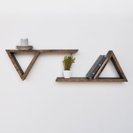 SET 2x Vägghylla gran