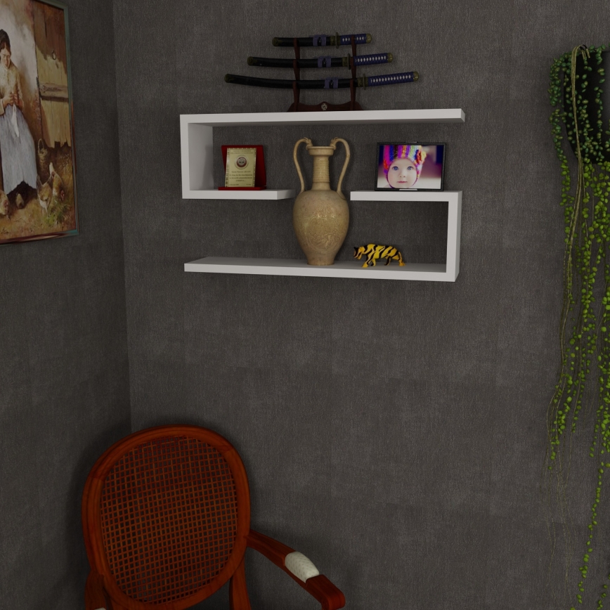 SET 2x Vägghylla JENIKA vit