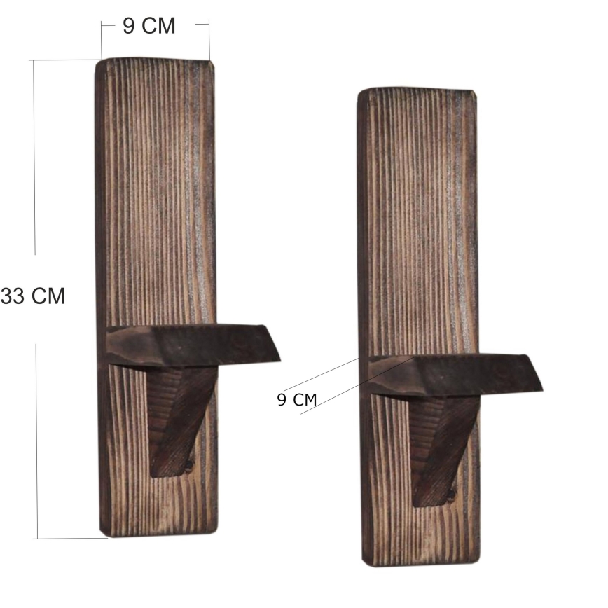 SET 2x Vägghylla RAF gran