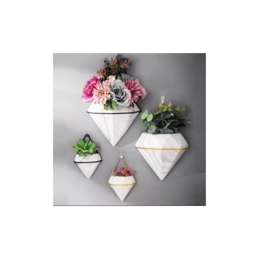 SET 2x Väggkruka SEMELA 23x20 cm guld