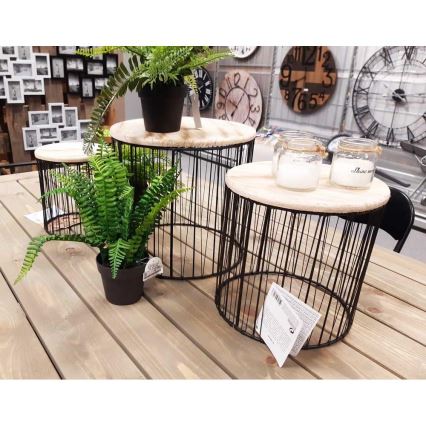 SET 3x Blomsterställning Ø 19/23/28 cm svart/beige