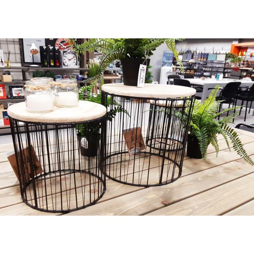 SET 3x Blomsterställning Ø 19/23/28 cm svart/beige