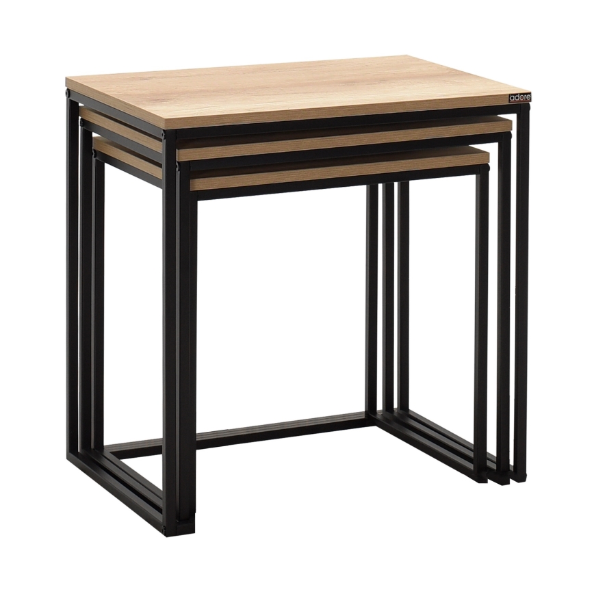 SET 3x Konferensbord brun