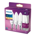 SET 3x LED Glödlampa Philips B35 E14/4W/230V 2700K