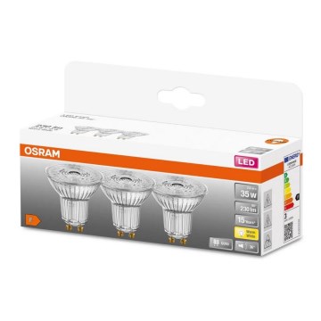 SET 3x LED-lampa PAR16 GU10/2,6W/230V 2700K - Osram