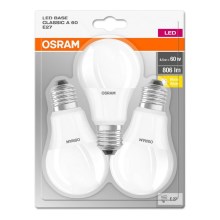 SET 3x LED-lampor bas E27/8,5W/230V 2700K - Osram