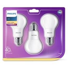 SET 3x LED-lampor Philips E27/5,5W/230V 2700K