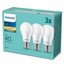 SET 3x LED-lampor Philips E27/6W/230V 2700K