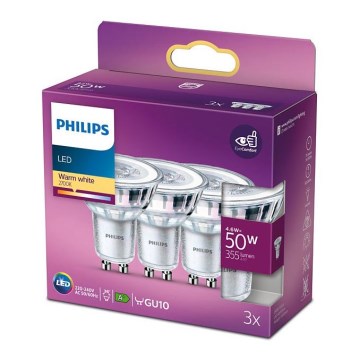 SET 3x LED-lampor Philips GU10/4,6W/230V 2700K